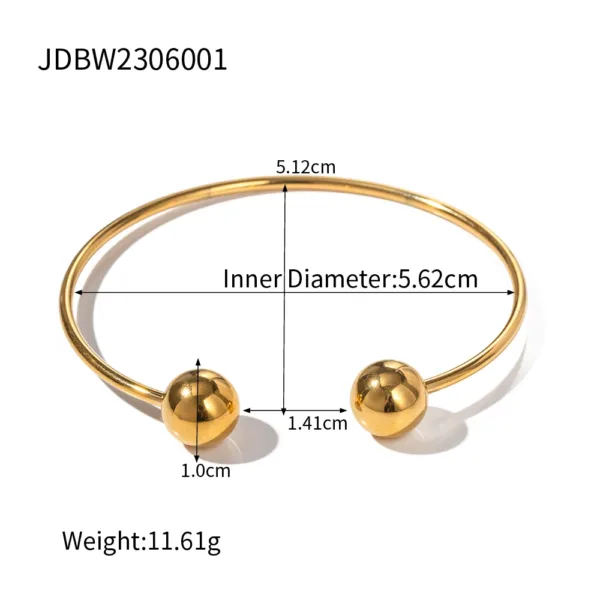 Trendy Geometric Stainless Steel Bangle - Image 21