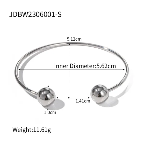 Trendy Geometric Stainless Steel Bangle - Image 23