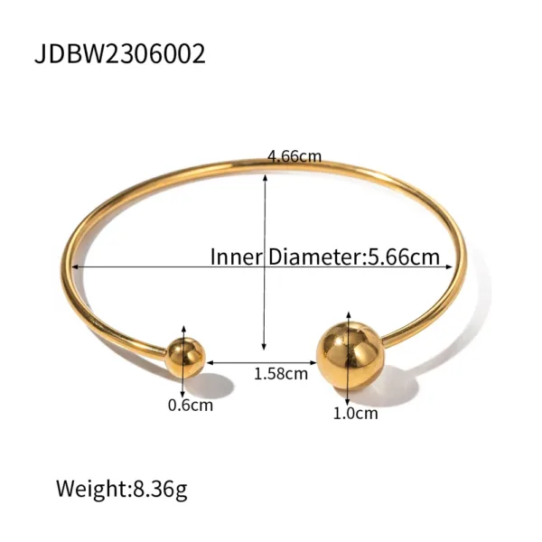Trendy Geometric Stainless Steel Bangle - Image 22