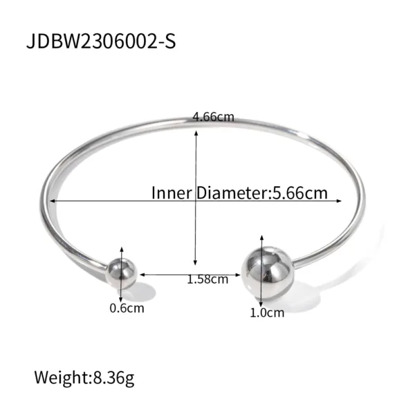 Trendy Geometric Stainless Steel Bangle - Image 25
