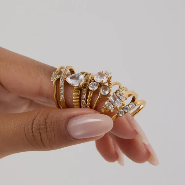 Delicate Zirconia Skeleton Ring - Image 4