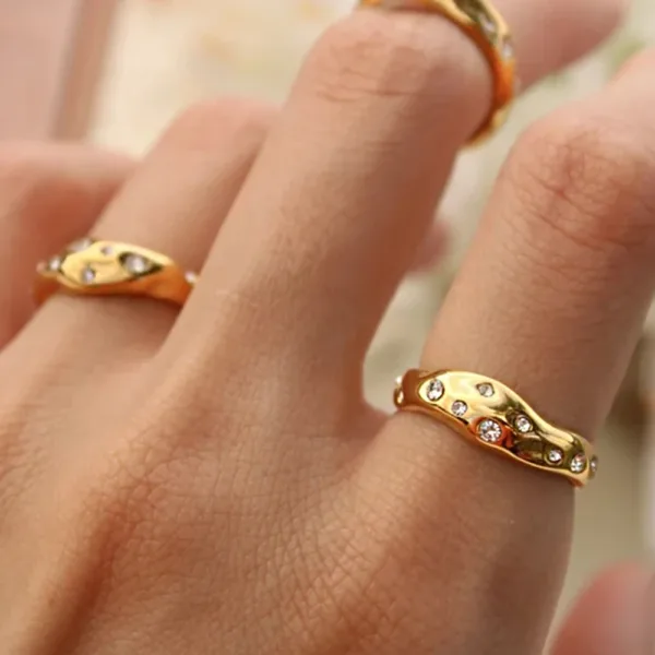 Geometric Gold Color Ring - Image 6