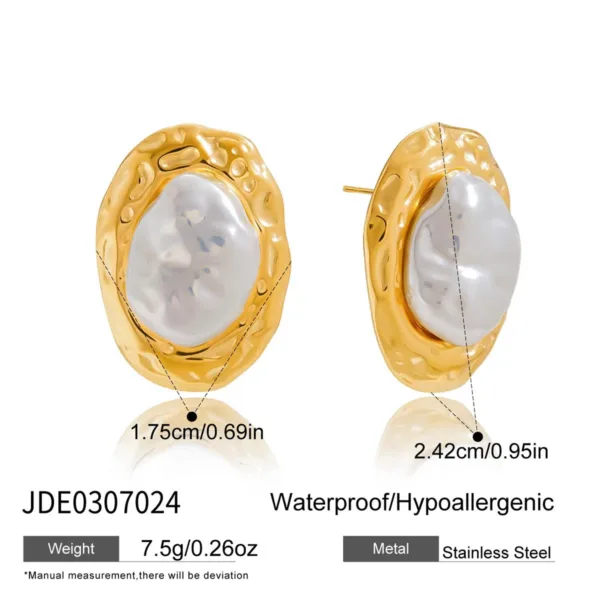 Elegant Pearl Floral Stud Earrings - Image 8