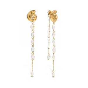 Freshwater Pearl Tassel Drop Earrings