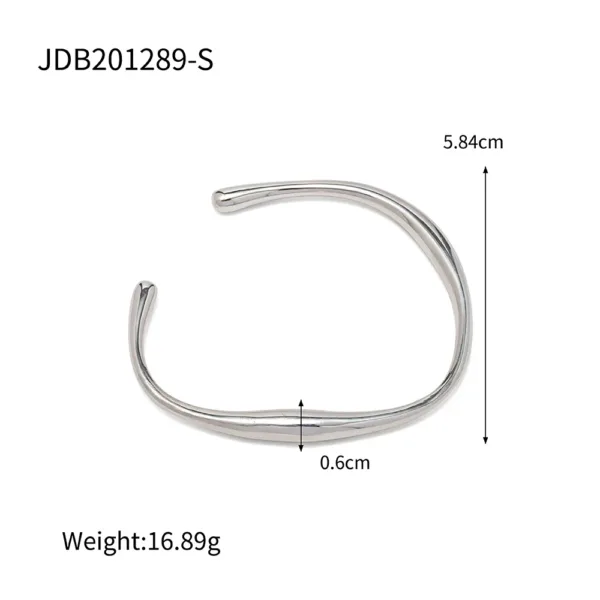 Trendy Geometric Stainless Steel Bangle - Image 18