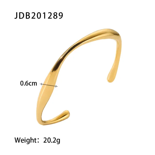 Trendy Geometric Stainless Steel Bangle - Image 10