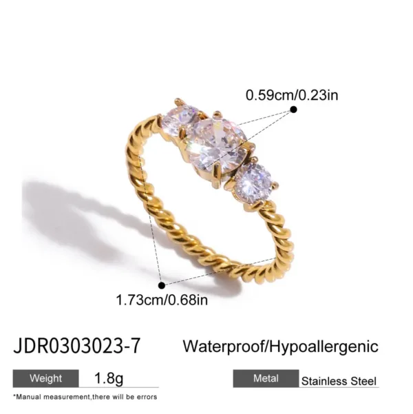 Delicate Zirconia Skeleton Ring - Image 8