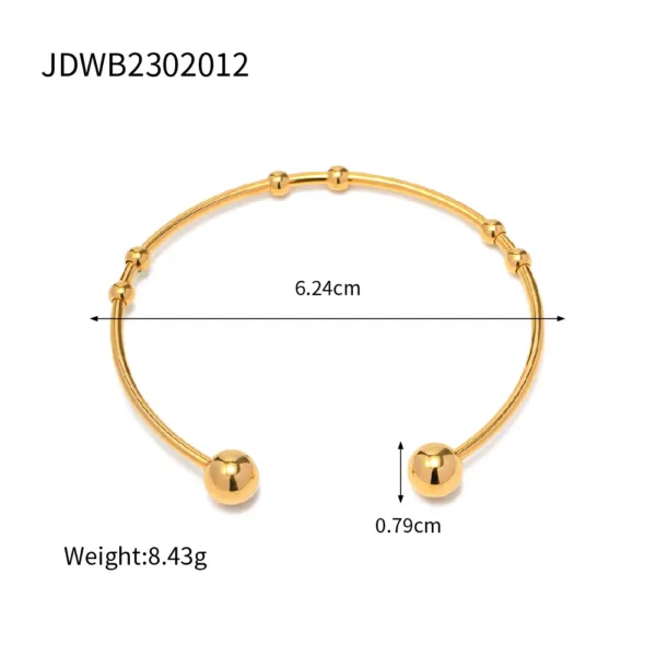 Trendy Geometric Stainless Steel Bangle - Image 24