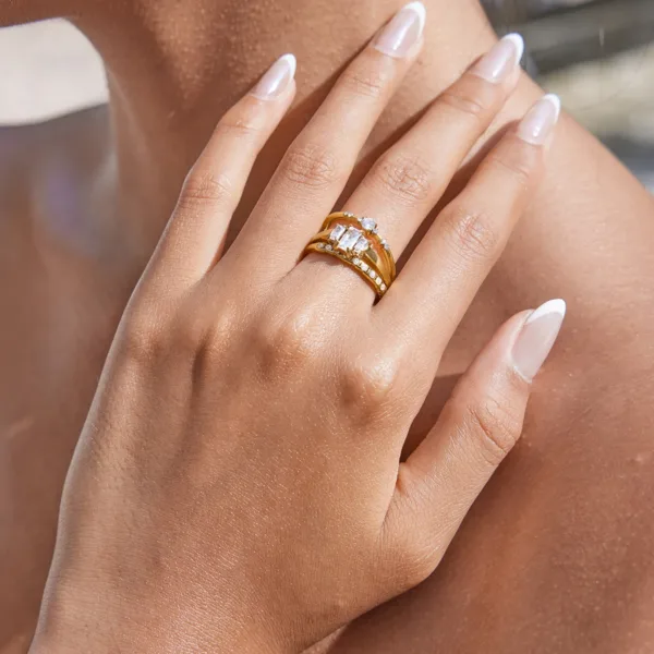 Minimalist Zirconia Stainless Steel Ring - Image 4