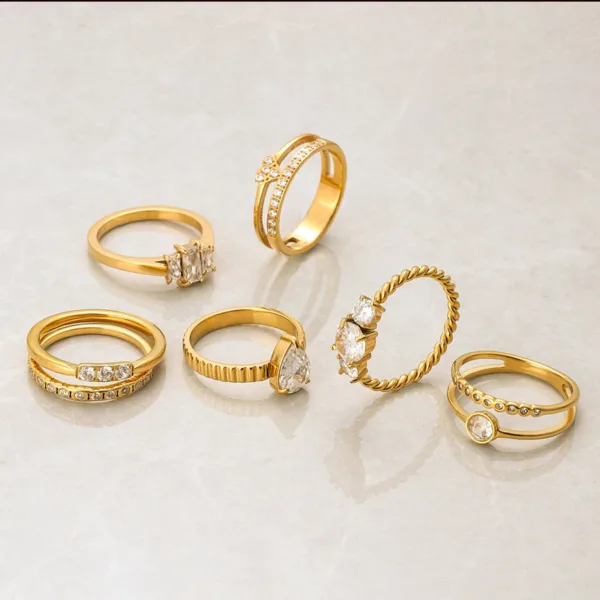 Delicate Zirconia Skeleton Ring - Image 2