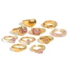 Pink Cubic Zirconia Gold Ring
