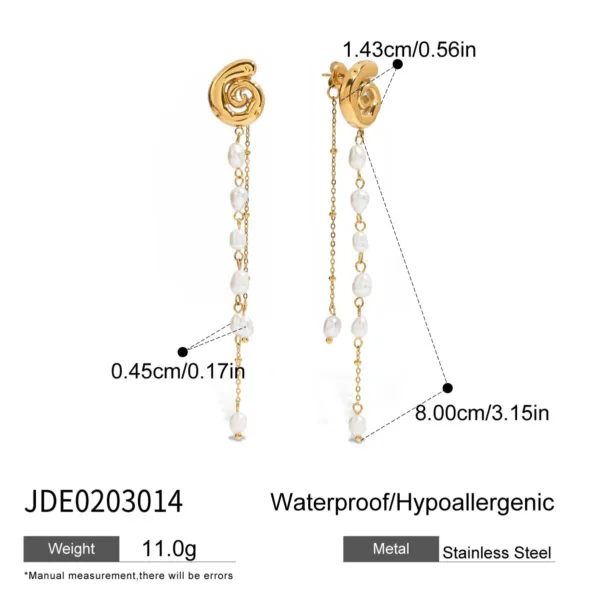 Freshwater Pearl Tassel Drop Earrings - Image 7