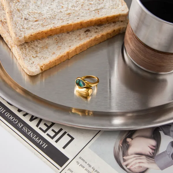 Water Drop Shape Shell Rings - Image 6