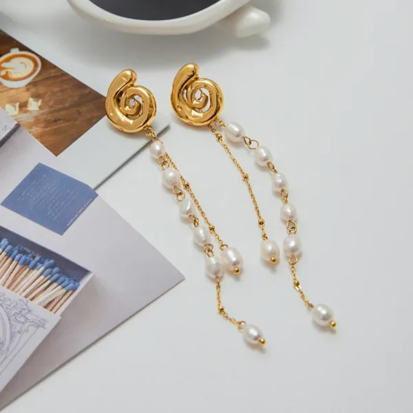 Freshwater Pearl Tassel Drop Earrings - Image 5