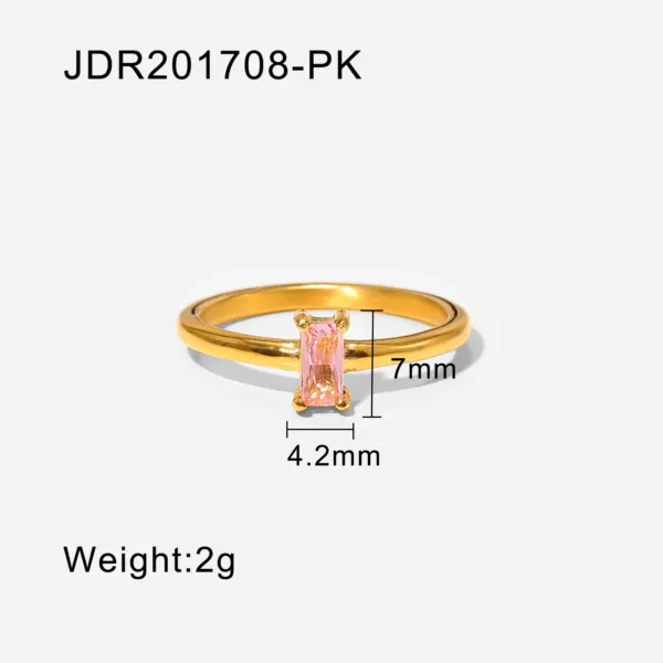 Pink Cubic Zirconia Gold Ring - Image 11