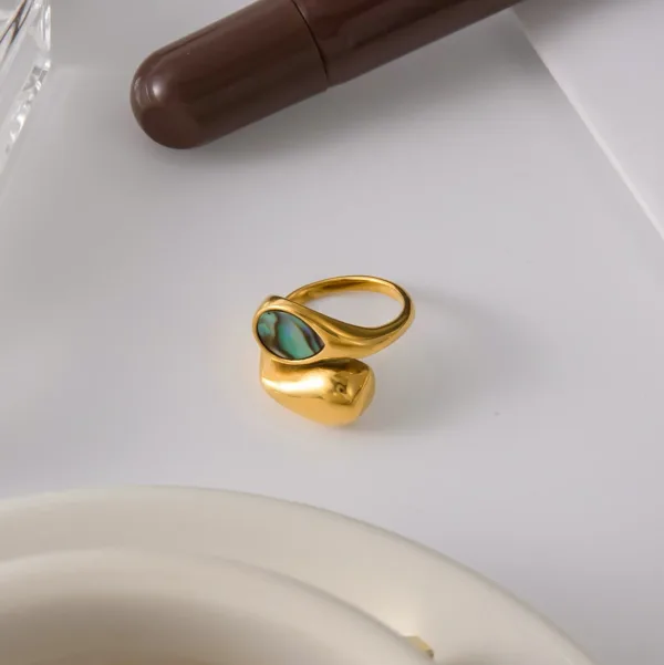 Water Drop Shape Shell Rings - Image 5