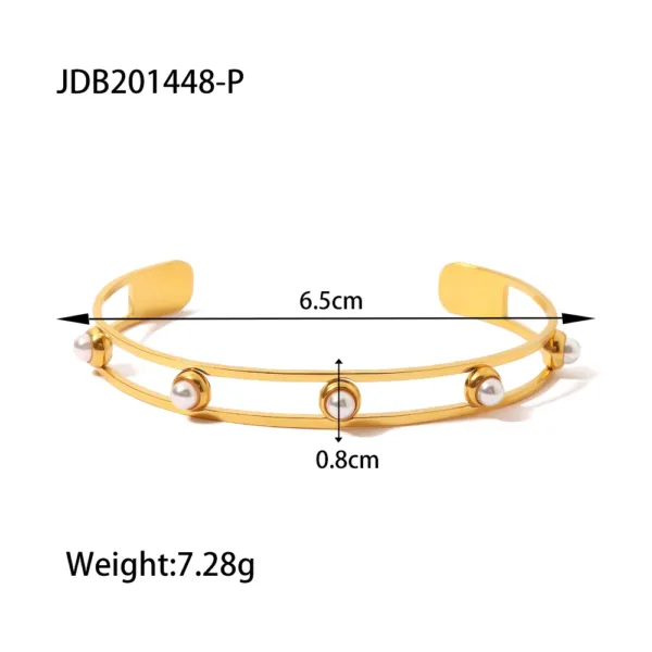 Trendy Geometric Stainless Steel Bangle - Image 9