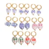 Minimalist Colorful Flower Hoop Earrings