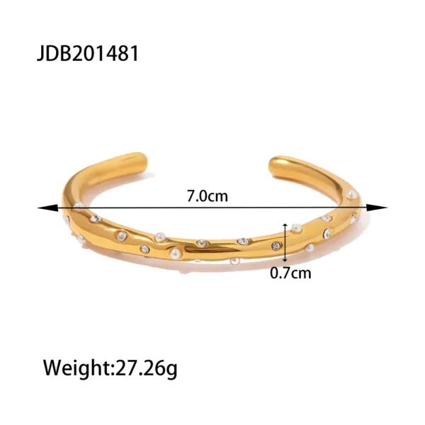 Trendy Geometric Stainless Steel Bangle - Image 11