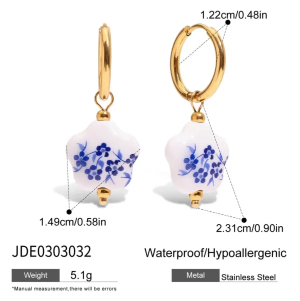 Minimalist Colorful Flower Hoop Earrings - Image 7