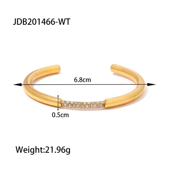 Trendy Geometric Stainless Steel Bangle - Image 14