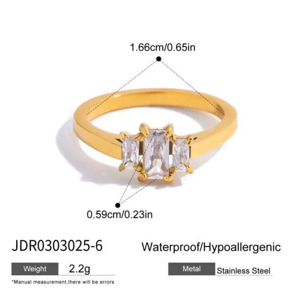 Minimalist Zirconia Stainless Steel Ring - Image 11