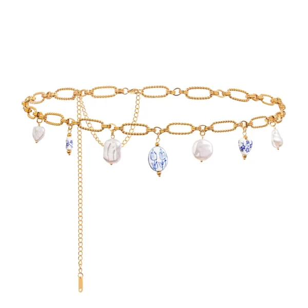 Ceramic Pearl Waist Belly Chain