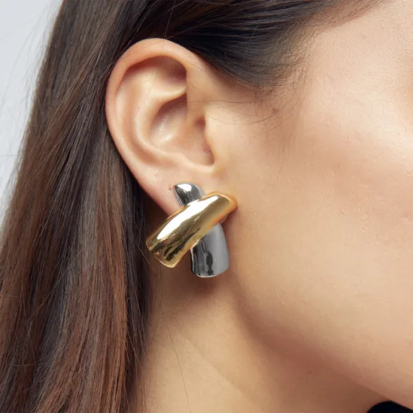 Colorblocked Chubby Stud Earrings - Image 2