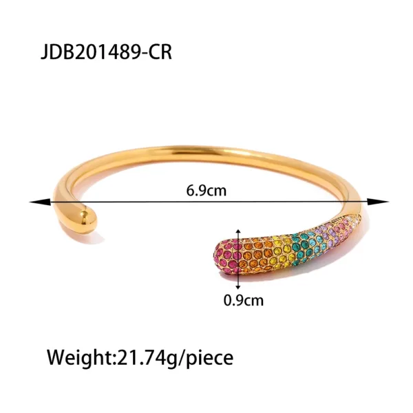 Trendy Geometric Stainless Steel Bangle - Image 20