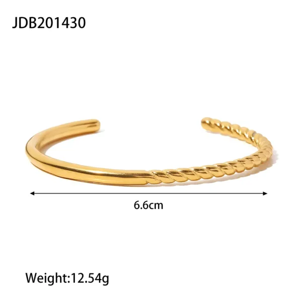 Trendy Geometric Stainless Steel Bangle - Image 8