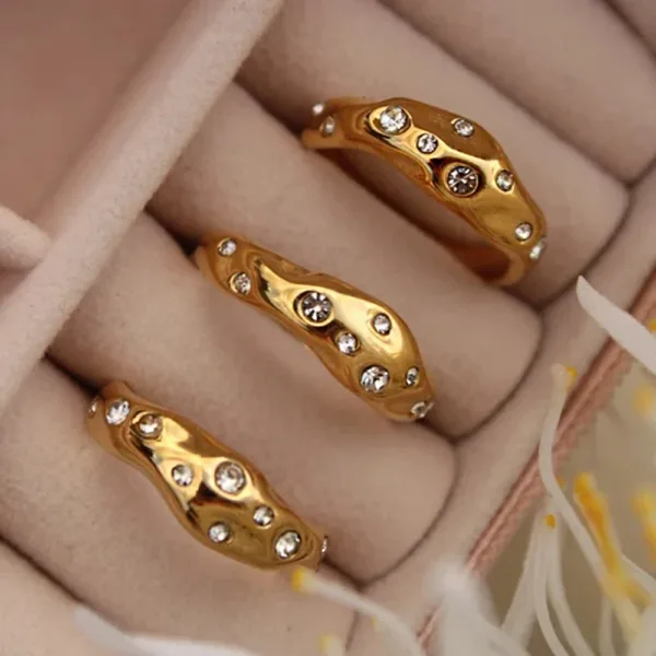 Geometric Gold Color Ring - Image 5