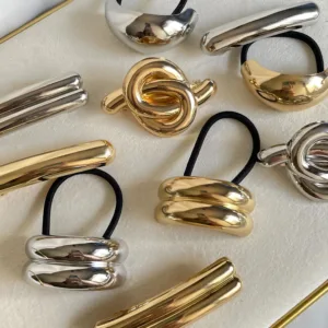 Glossy Dome Ponytail Clips