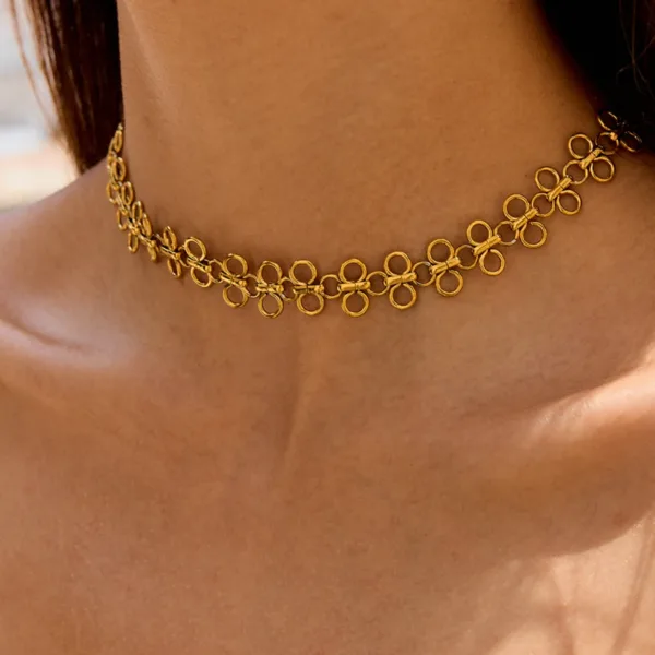 Vintage Round Skeleton Chain Necklace - Image 3