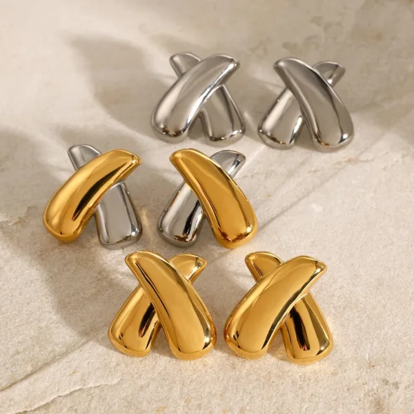 Colorblocked Chubby Stud Earrings - Image 6