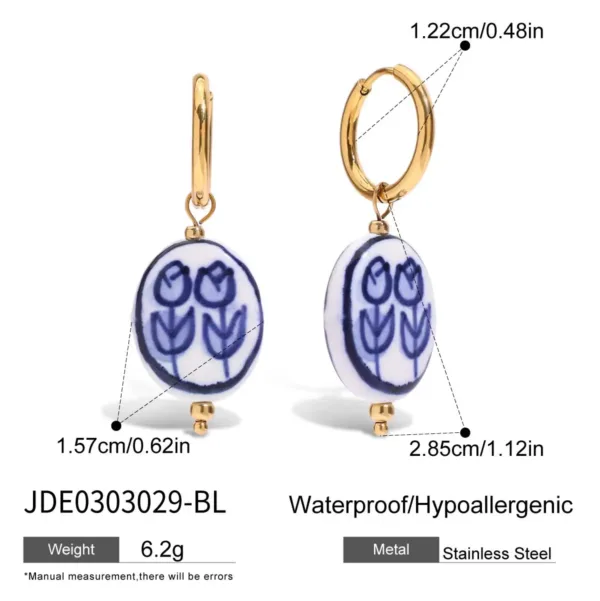 Minimalist Colorful Flower Hoop Earrings - Image 13