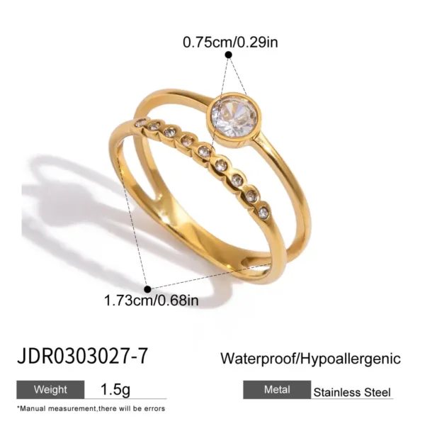 Delicate Zirconia Skeleton Ring - Image 13