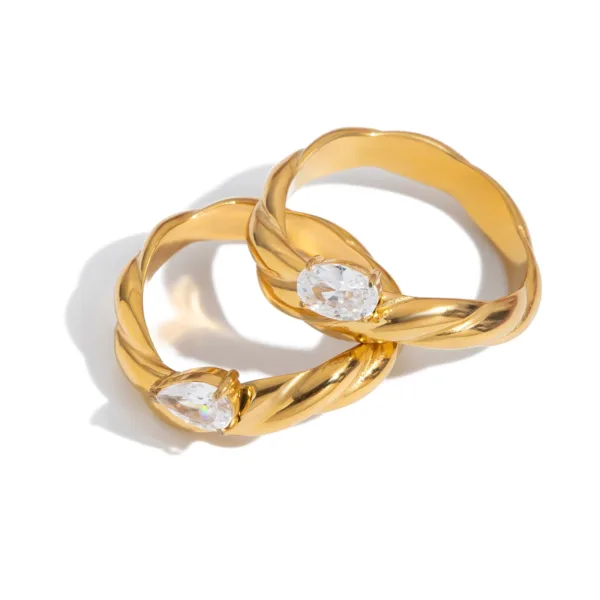 Minimalist Twisted Design Steel Ring