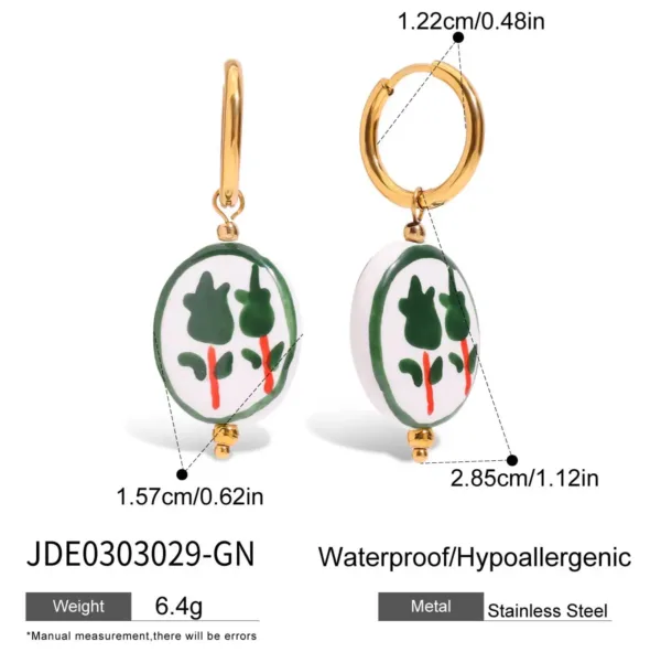 Minimalist Colorful Flower Hoop Earrings - Image 14