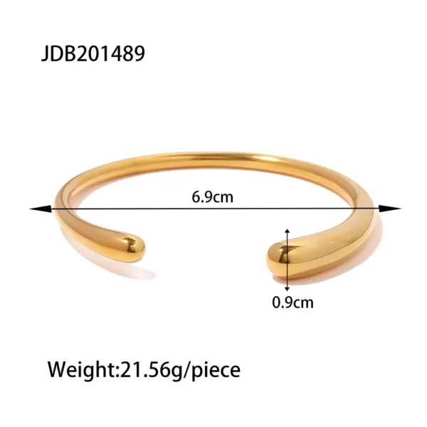 Trendy Geometric Stainless Steel Bangle - Image 19