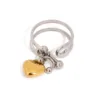 Gold Heart Pendant Opening Ring