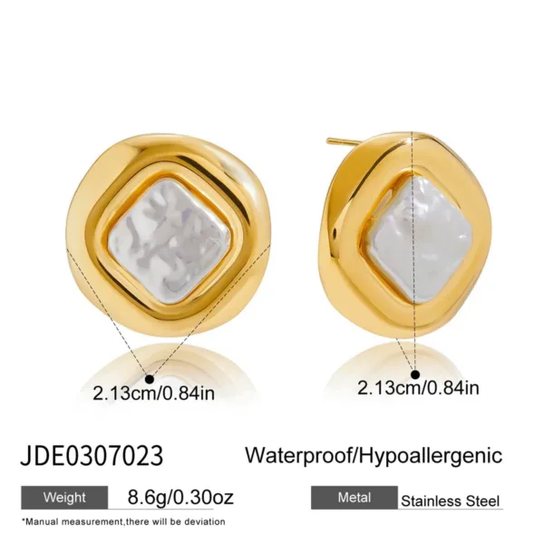 Elegant Pearl Floral Stud Earrings - Image 7