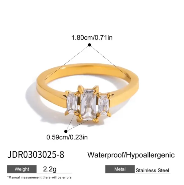 Minimalist Zirconia Stainless Steel Ring - Image 13