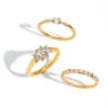Minimalist Zirconia Stainless Steel Ring
