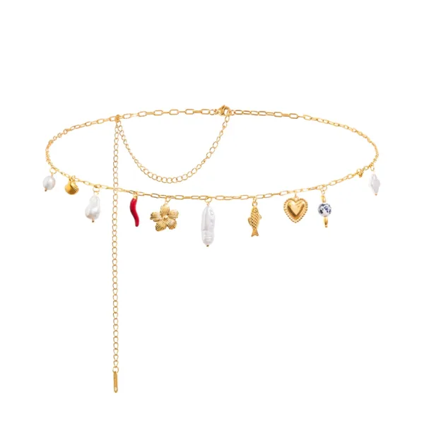 Ceramic Pearl Waist Belly Chain - Image 2