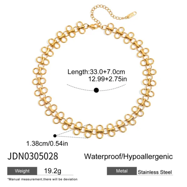 Vintage Round Skeleton Chain Necklace - Image 7