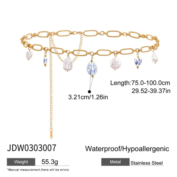 Ceramic Pearl Waist Belly Chain - Image 8