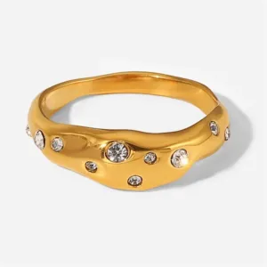 Geometric Gold Color Ring