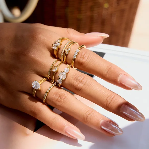 Delicate Zirconia Skeleton Ring - Image 5