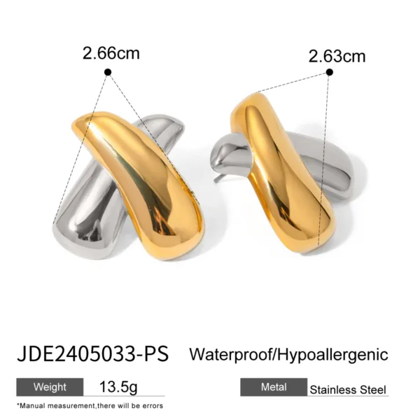 Colorblocked Chubby Stud Earrings - Image 8
