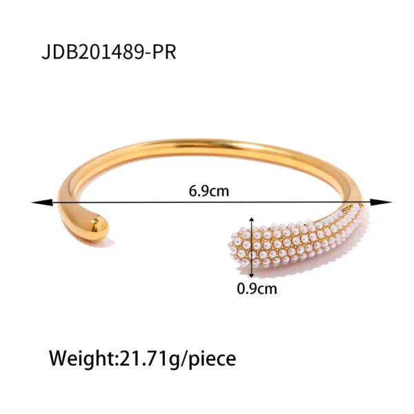 Trendy Geometric Stainless Steel Bangle - Image 15